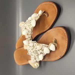 USINDO real shell embellished leather SZ9  sandals